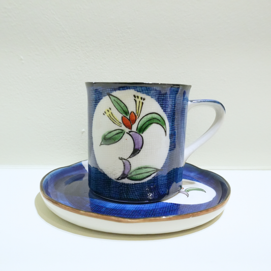 四日市萬古焼 Small Coffee Cup& saucer フクシア