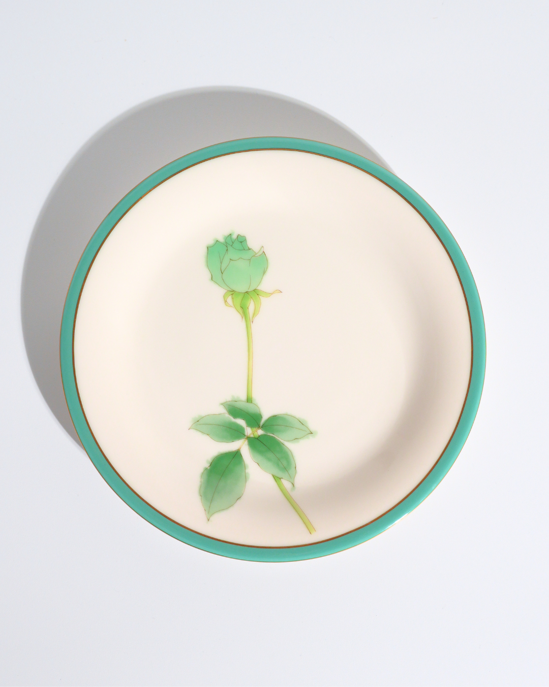香蘭社 ブライトローズ 中皿 グリーン