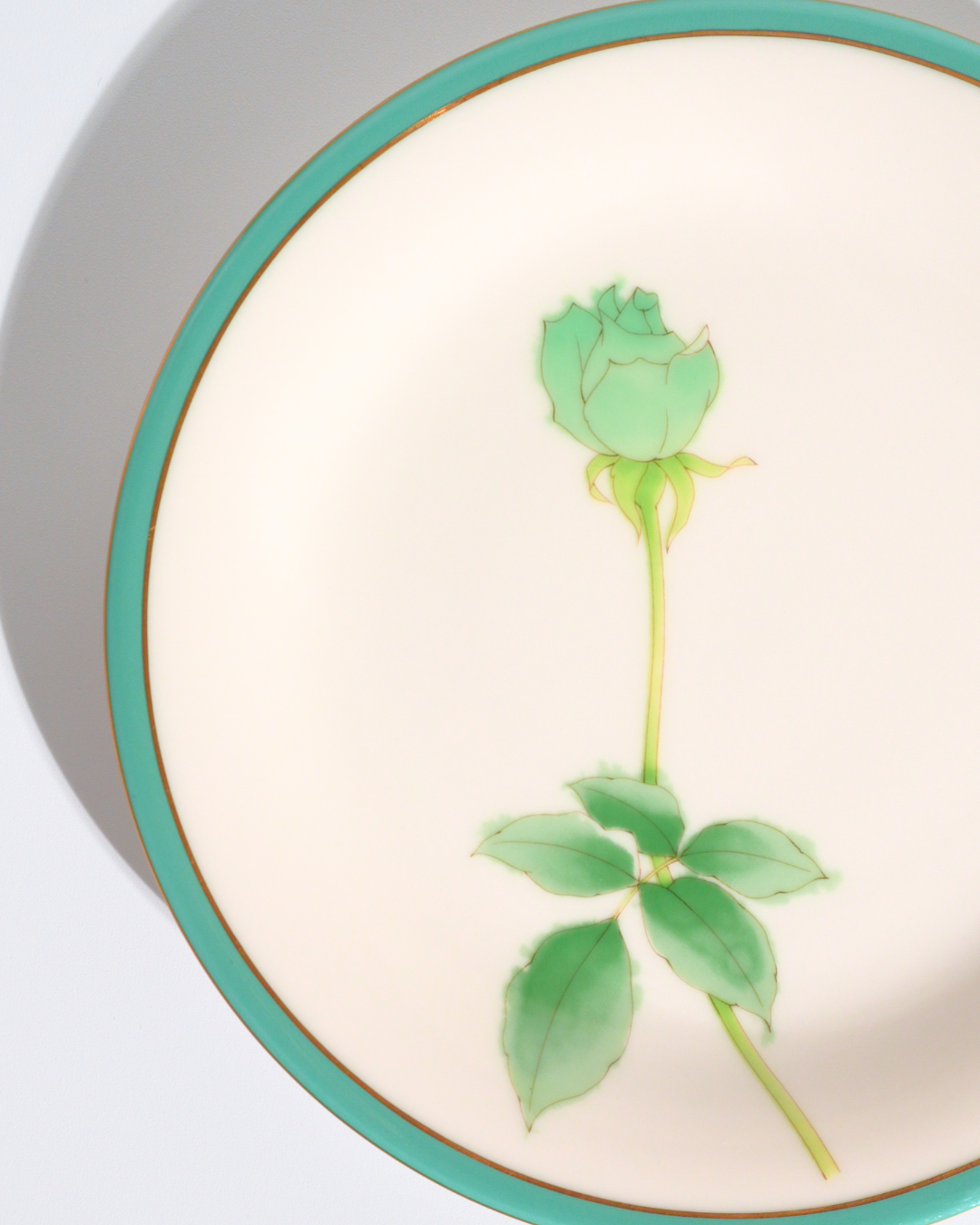 香蘭社 ブライトローズ 中皿 グリーン