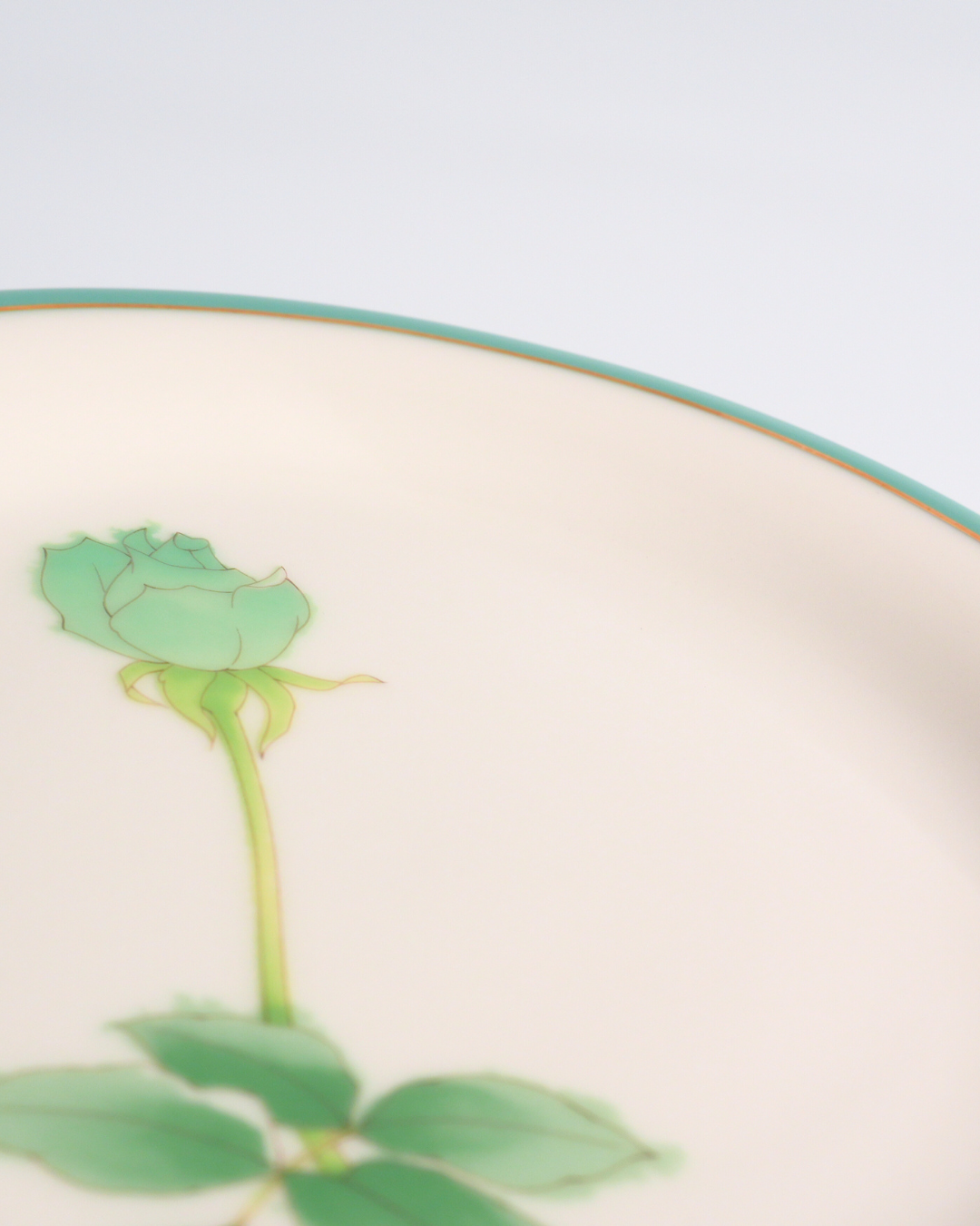 香蘭社 ブライトローズ 中皿 グリーン