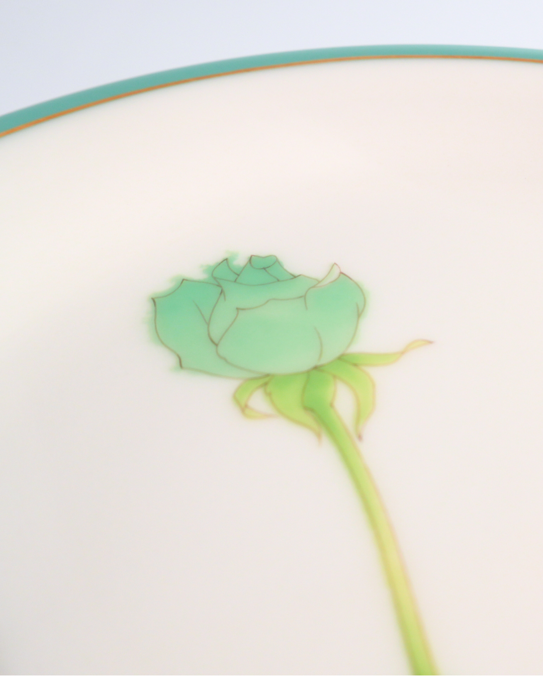 香蘭社 ブライトローズ 中皿 グリーン