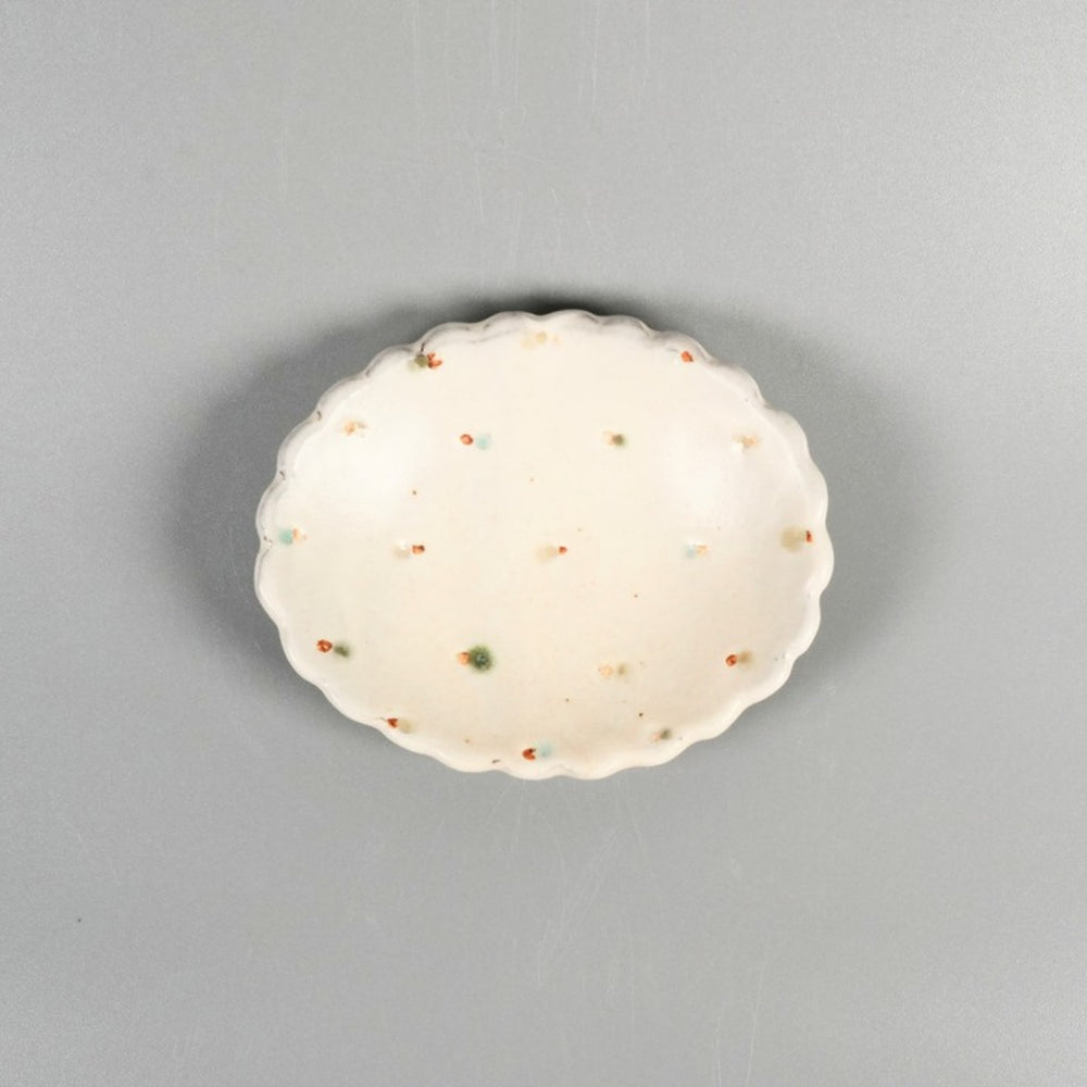 楕円豆皿（ドット2） 麻ノ窯