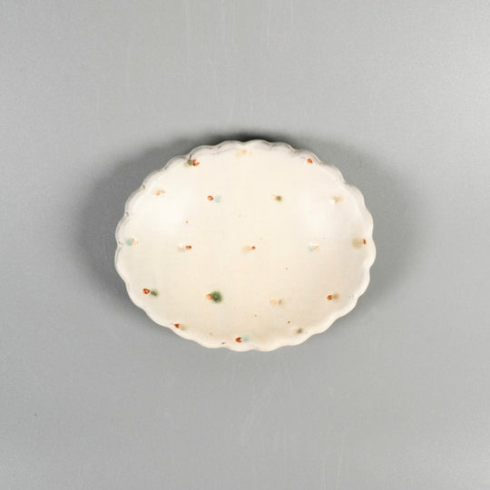 楕円豆皿（ドット2） 麻ノ窯