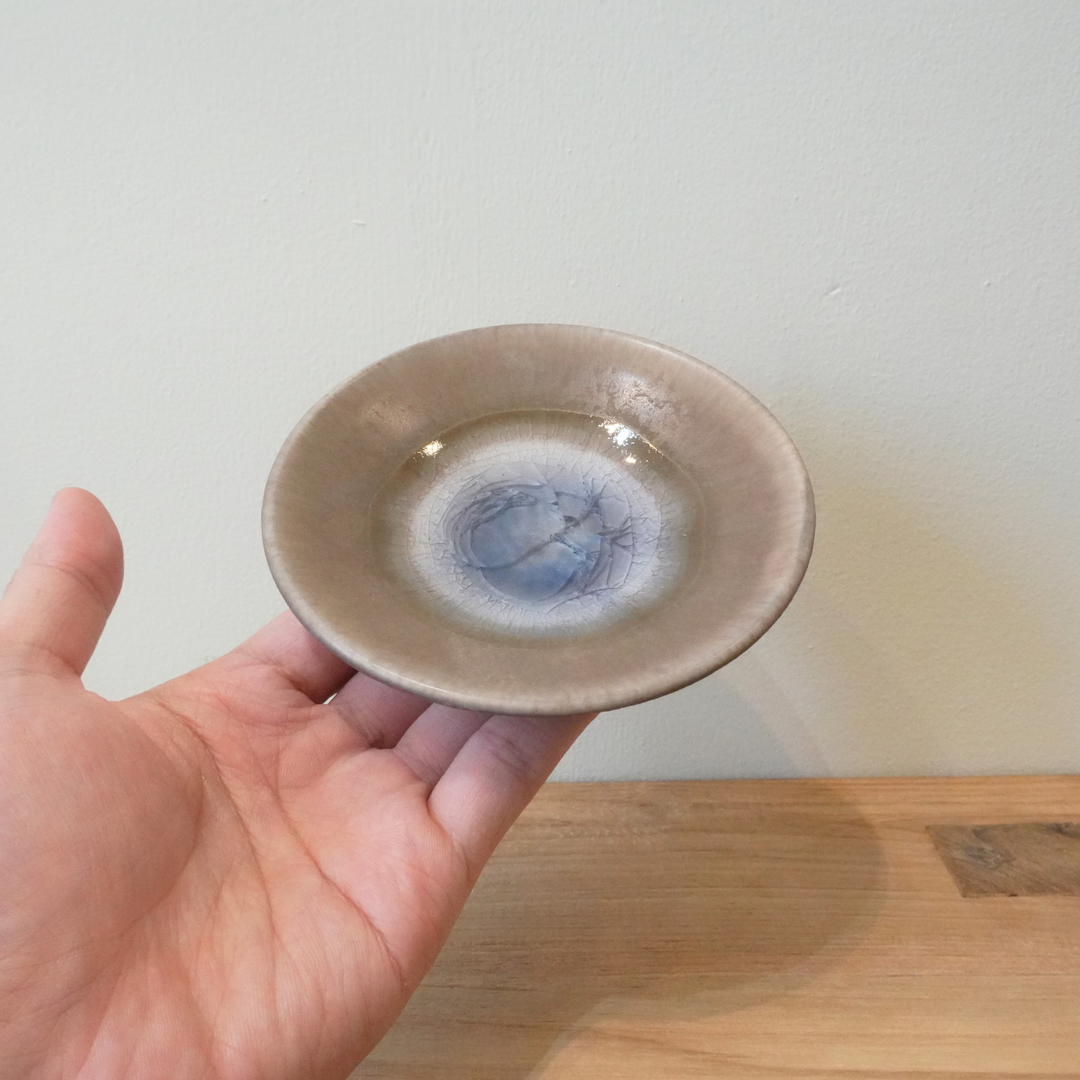 貫入の小皿  | 栗茶 |   10.5cm | 昇陽窯 | 丹波焼