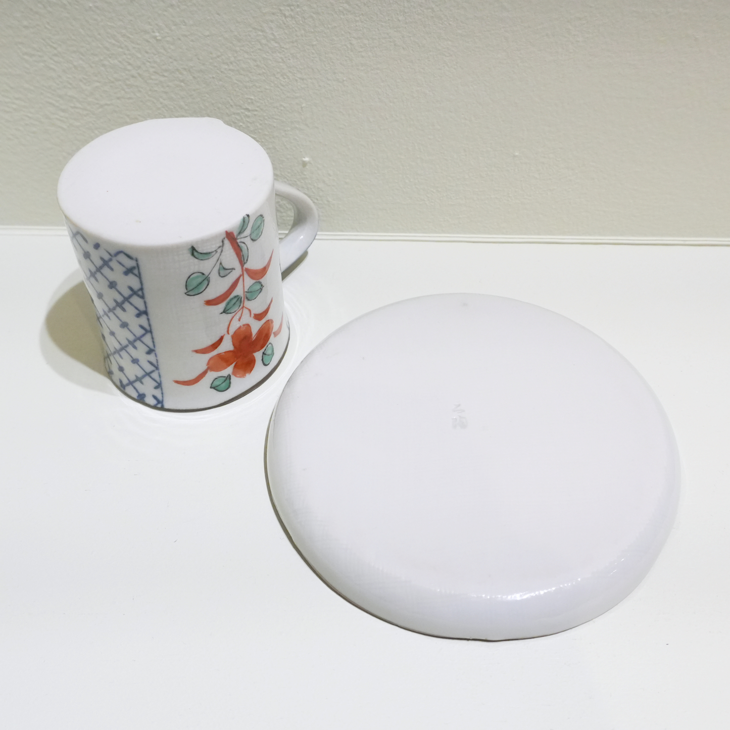 四日市萬古焼　Small Coffee Cup& saucer  牡丹