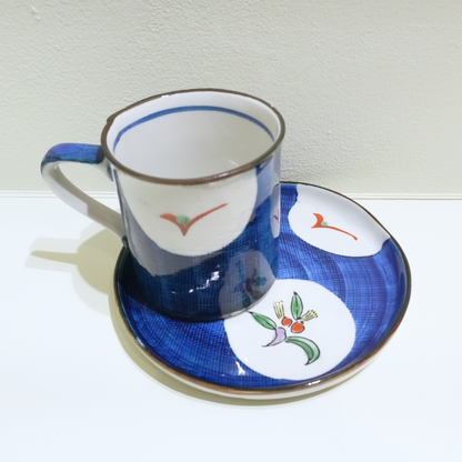 四日市萬古焼　Small Coffee Cup& saucer  フクシア