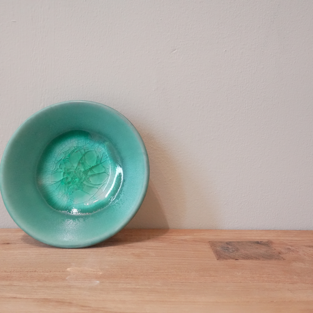 貫入の小皿  | 碧(みどり) |   10.5cm | 昇陽窯 | 丹波焼