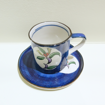 四日市萬古焼　Small Coffee Cup& saucer  フクシア
