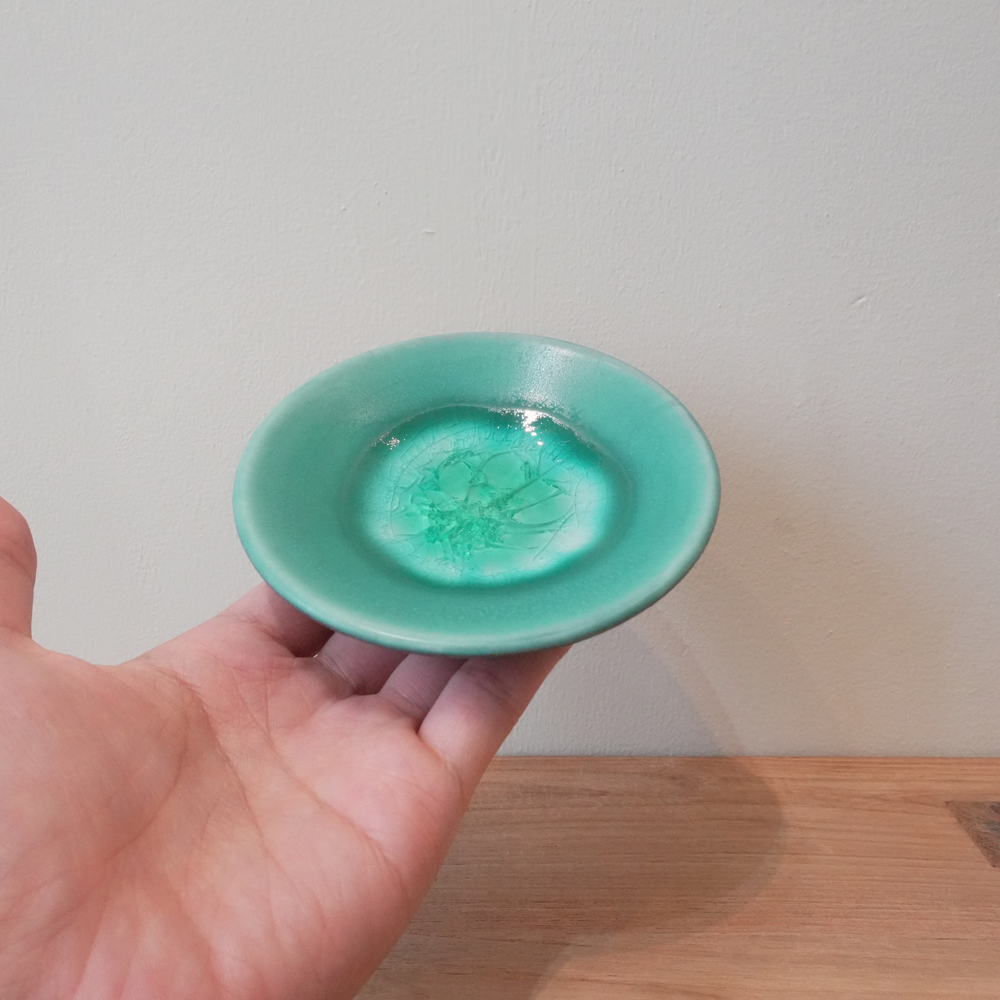貫入の小皿  | 碧(みどり) |   10.5cm | 昇陽窯 | 丹波焼