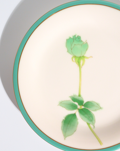香蘭社 ブライトローズ 中皿 グリーン