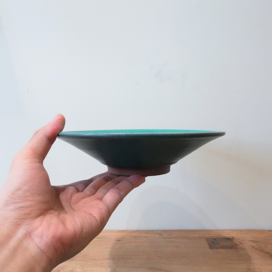Shallow Bowl | Large | Green | 19cm | Shoyo Kiln | Tamba Ware