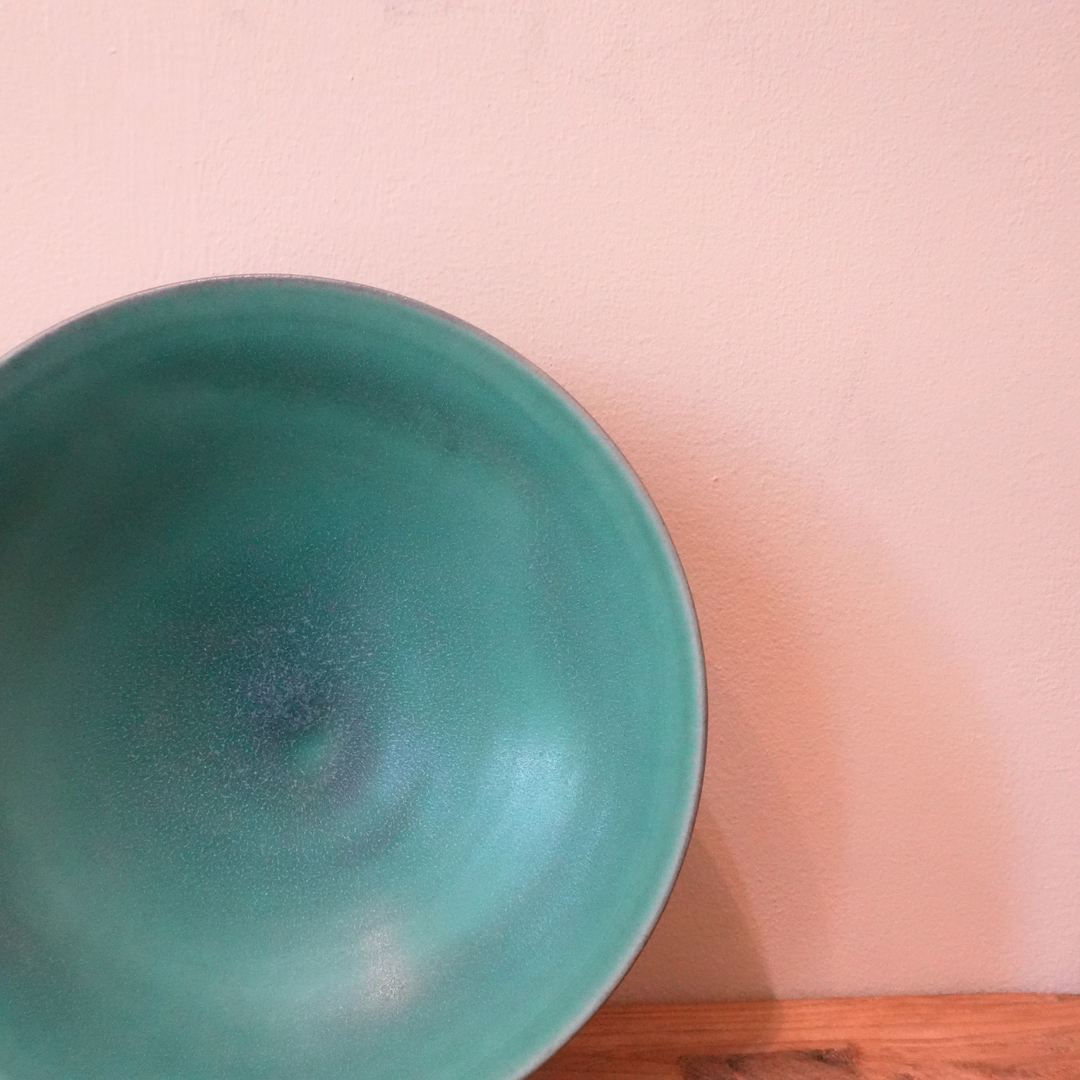 Shallow Bowl | Large | Green | 19cm | Shoyo Kiln | Tamba Ware