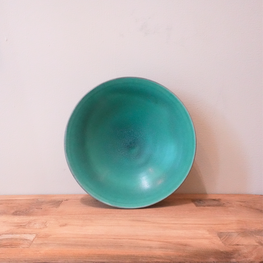 Shallow Bowl | Large | Green | 19cm | Shoyo Kiln | Tamba Ware