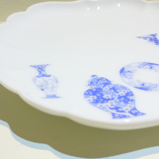 深川製磁　波形皿（中皿） ブルーチャイナ　