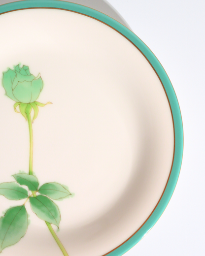 香蘭社 ブライトローズ 中皿 グリーン