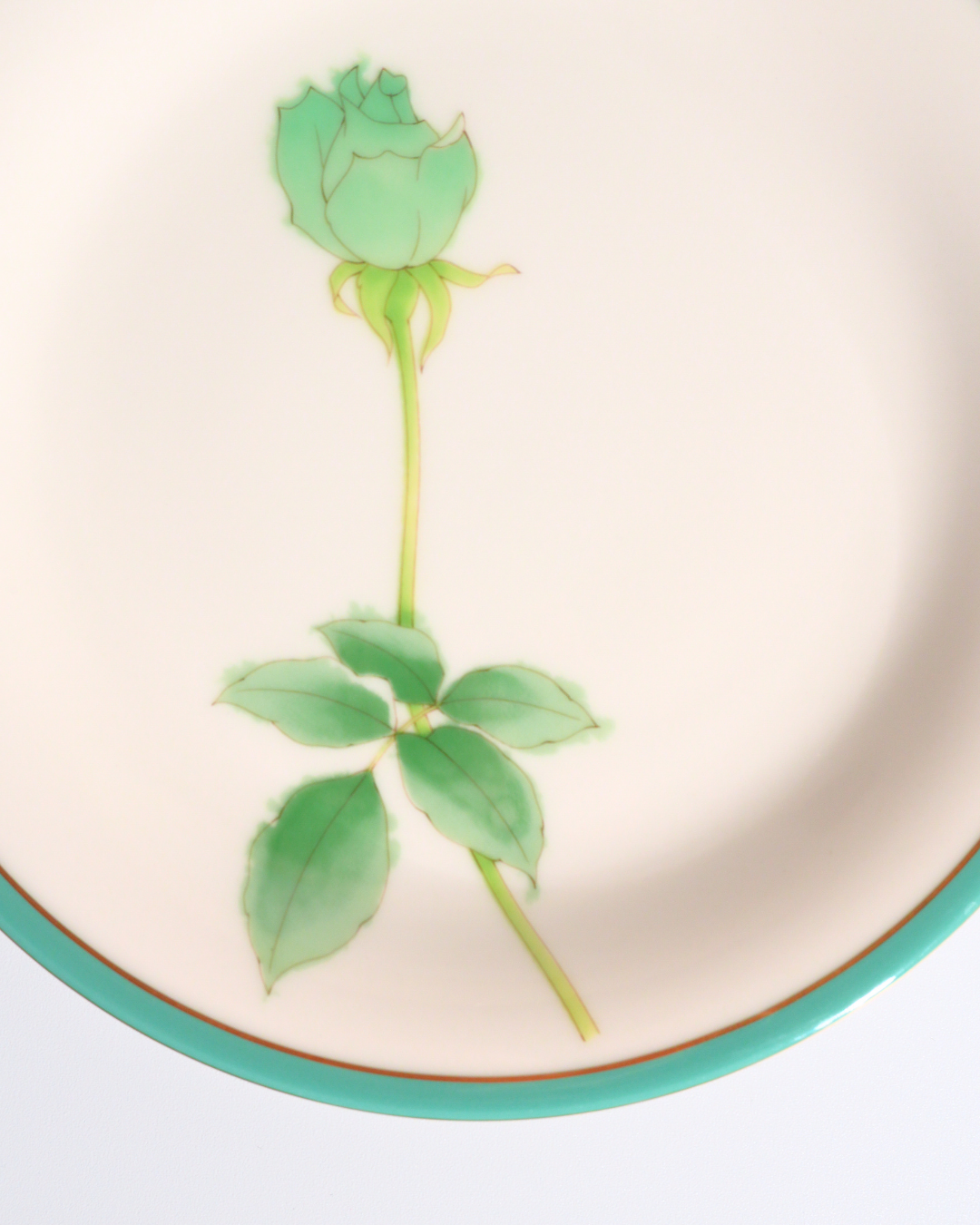 香蘭社 ブライトローズ 中皿 グリーン