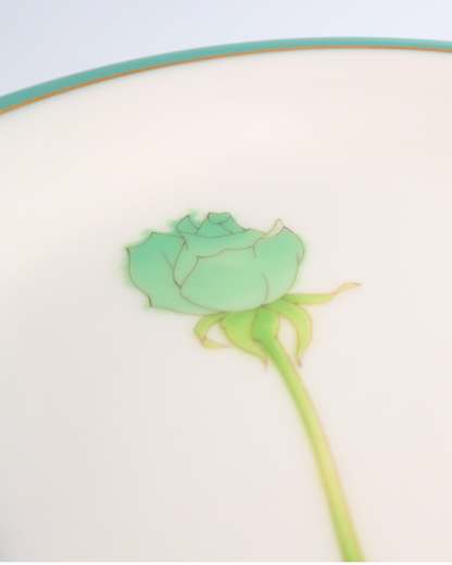 香蘭社 ブライトローズ 中皿 グリーン