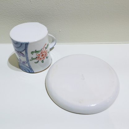 四日市萬古焼　Small Coffee Cup& saucer  唐花