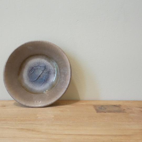 貫入の小皿  | 栗茶 |   10.5cm | 昇陽窯 | 丹波焼