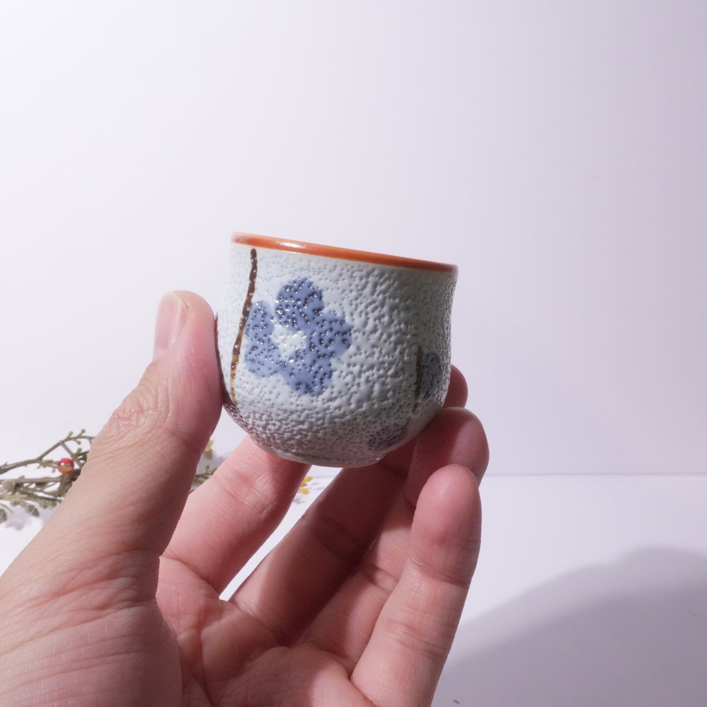 青い花模様 | お猪口