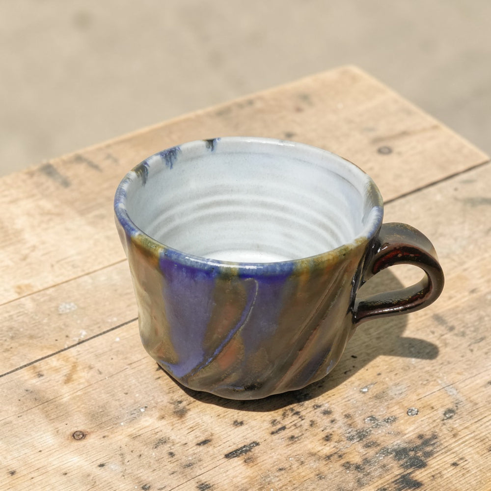 無骨なマグカップ | ダークブルー | 省三窯 | 丹波焼