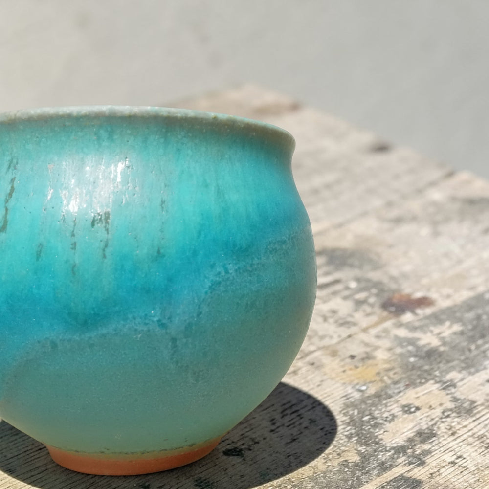 トルコブルーのカップ | 稲右衛門窯 | 丹波焼