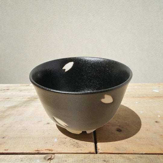 Cherry Blossom and Black Matcha Bowl | Slightly Smaller | Yoshiki Sugiura