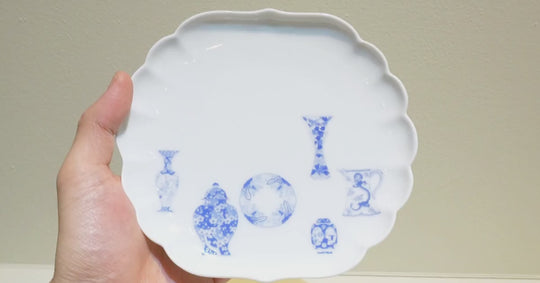 Fukagawa-Seiji Assiette à dessert (moyenne) Blue China